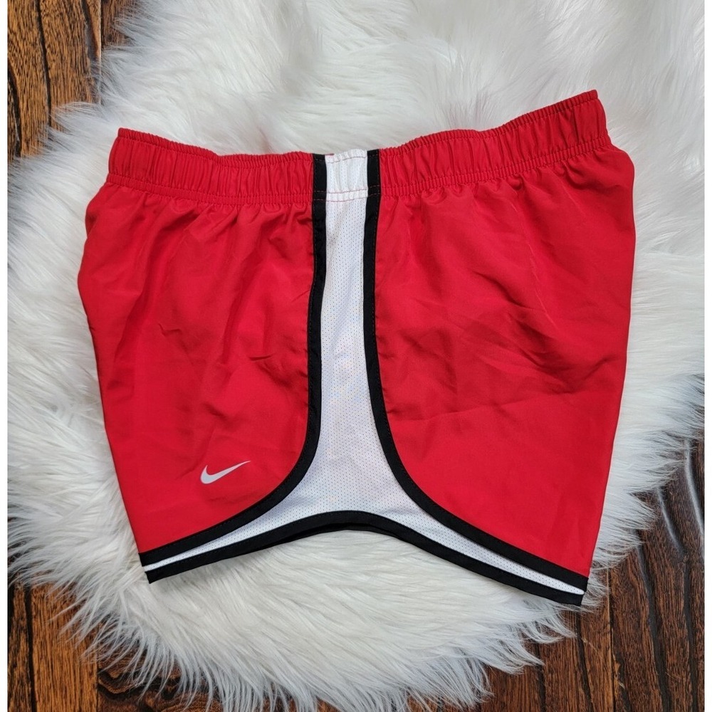 Nike Tempo Lined Running Athletic Shorts Women's Size Medium Red /Black